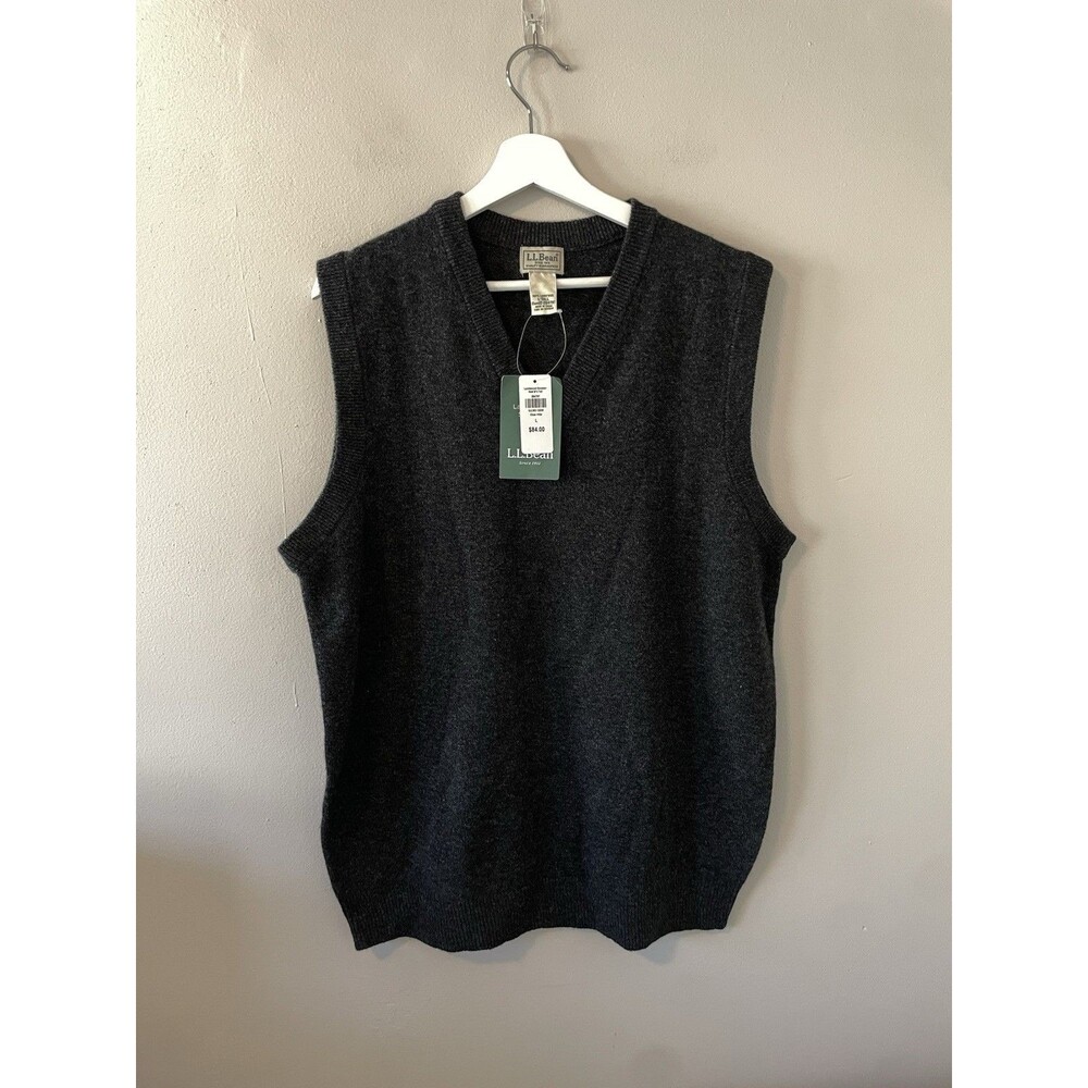 NWT L.L.Bean 100% Lambswool Vest Men’s Sweater Winter Outdoor Sz XL
